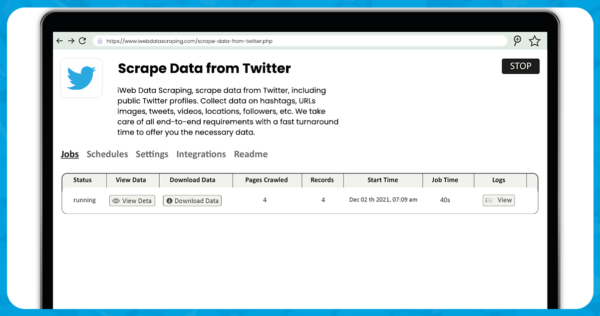 After-completing-the-setup,-click-the-Start-button.-The-task-will-change